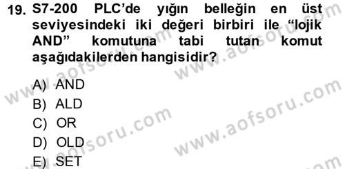 Elektromekanik Kumanda Sistemleri Dersi 2014 - 2015 Yılı (Final) Dönem Sonu Sınav Soruları 19. Soru