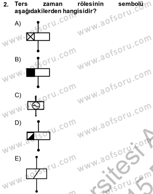 Elektromekanik Kumanda Sistemleri Dersi 2014 - 2015 Yılı (Final) Dönem Sonu Sınav Soruları 2. Soru