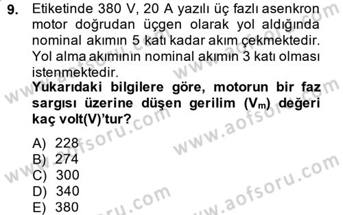 Elektromekanik Kumanda Sistemleri Dersi 2014 - 2015 Yılı (Final) Dönem Sonu Sınav Soruları 9. Soru
