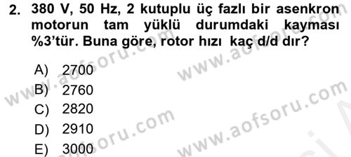 Elektromekanik Kumanda Sistemleri Dersi 2015 - 2016 Yılı (Vize) Ara Sınav Soruları 2. Soru