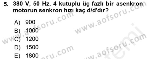 Elektromekanik Kumanda Sistemleri Dersi 2015 - 2016 Yılı (Vize) Ara Sınav Soruları 5. Soru