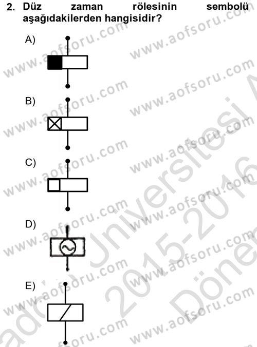 Elektromekanik Kumanda Sistemleri Dersi 2015 - 2016 Yılı (Final) Dönem Sonu Sınav Soruları 2. Soru