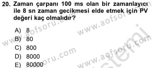 Elektromekanik Kumanda Sistemleri Dersi 2015 - 2016 Yılı (Final) Dönem Sonu Sınav Soruları 20. Soru