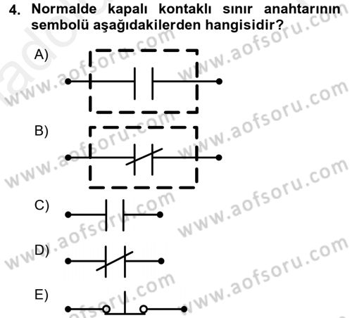 Elektromekanik Kumanda Sistemleri Dersi 2015 - 2016 Yılı Tek Ders Sınav Soruları 4. Soru