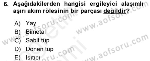 Elektromekanik Kumanda Sistemleri Dersi 2015 - 2016 Yılı Tek Ders Sınav Soruları 6. Soru