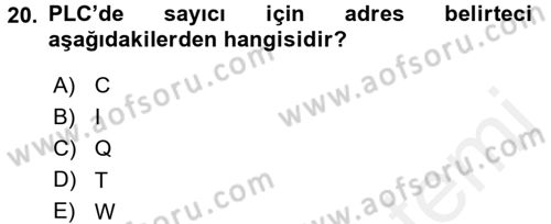Elektromekanik Kumanda Sistemleri Dersi 2017 - 2018 Yılı (Final) Dönem Sonu Sınav Soruları 20. Soru