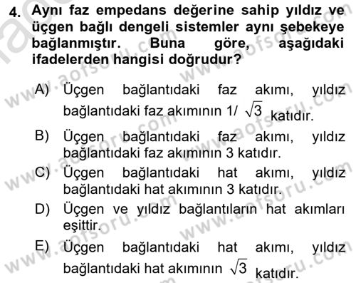 Elektromekanik Kumanda Sistemleri Dersi 2018 - 2019 Yılı 3 Ders Sınavı 4. Soru