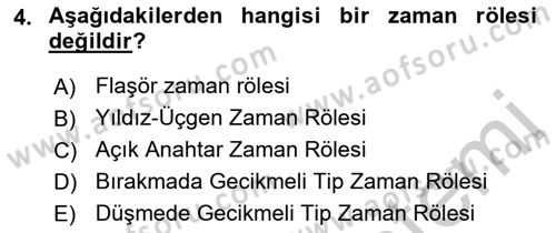 Elektromekanik Kumanda Sistemleri Dersi 2018 - 2019 Yılı Yaz Okulu Sınav Soruları 4. Soru