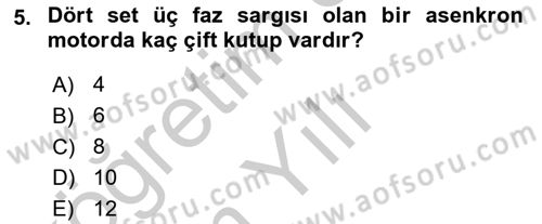 Elektromekanik Kumanda Sistemleri Dersi 2018 - 2019 Yılı Yaz Okulu Sınav Soruları 5. Soru