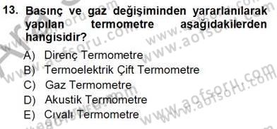 Enerji Tasarrufu Dersi 2012 - 2013 Yılı (Vize) Ara Sınav Soruları 13. Soru