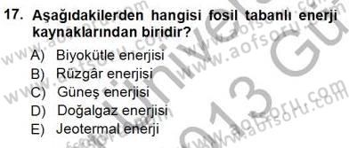 Enerji Tasarrufu Dersi 2012 - 2013 Yılı (Vize) Ara Sınav Soruları 17. Soru