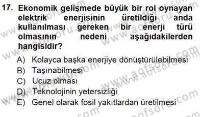 Enerji Tasarrufu Dersi 2012 - 2013 Yılı (Final) Dönem Sonu Sınav Soruları 17. Soru