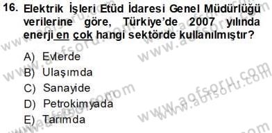 Enerji Tasarrufu Dersi 2013 - 2014 Yılı (Vize) Ara Sınav Soruları 16. Soru