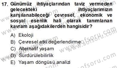 Enerji Tasarrufu Dersi 2013 - 2014 Yılı (Vize) Ara Sınav Soruları 17. Soru