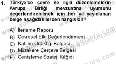 Enerji Tasarrufu Dersi 2013 - 2014 Yılı Tek Ders Sınavı 1. Soru