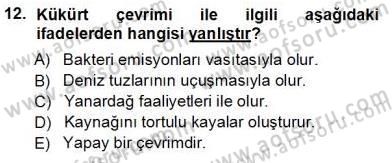 Enerji Tasarrufu Dersi 2013 - 2014 Yılı Tek Ders Sınavı 12. Soru