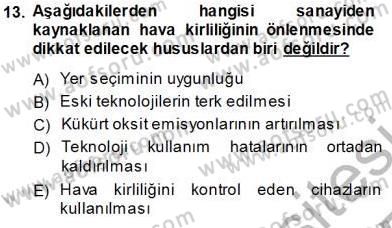 Enerji Tasarrufu Dersi 2013 - 2014 Yılı Tek Ders Sınav Soruları 13. Soru