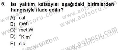 Enerji Tasarrufu Dersi 2013 - 2014 Yılı Tek Ders Sınav Soruları 5. Soru