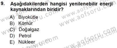 Enerji Tasarrufu Dersi 2013 - 2014 Yılı Tek Ders Sınavı 9. Soru