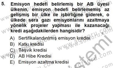 Enerji Tasarrufu Dersi 2014 - 2015 Yılı (Vize) Ara Sınav Soruları 5. Soru