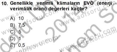 Enerji Tasarrufu Dersi 2014 - 2015 Yılı (Final) Dönem Sonu Sınavı 10. Soru