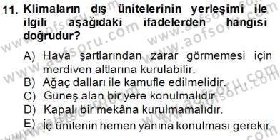 Enerji Tasarrufu Dersi 2014 - 2015 Yılı (Final) Dönem Sonu Sınavı 11. Soru