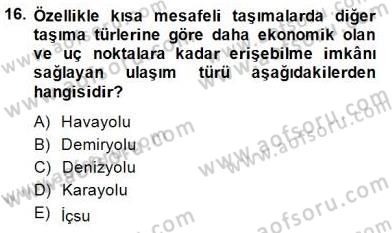 Enerji Tasarrufu Dersi 2014 - 2015 Yılı (Final) Dönem Sonu Sınavı 16. Soru