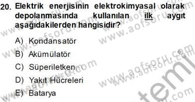 Enerji Tasarrufu Dersi 2014 - 2015 Yılı (Final) Dönem Sonu Sınavı 20. Soru