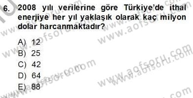 Enerji Tasarrufu Dersi 2014 - 2015 Yılı (Final) Dönem Sonu Sınavı 6. Soru