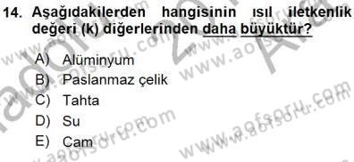 Enerji Tasarrufu Dersi 2015 - 2016 Yılı (Vize) Ara Sınavı 14. Soru