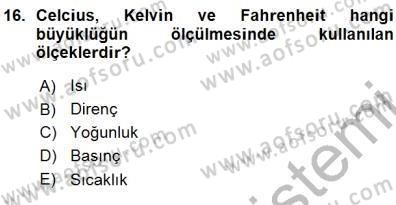 Enerji Tasarrufu Dersi 2015 - 2016 Yılı (Vize) Ara Sınavı 16. Soru