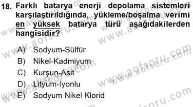 Enerji Tasarrufu Dersi 2015 - 2016 Yılı (Final) Dönem Sonu Sınav Soruları 18. Soru