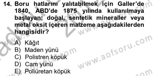 Enerji ve Çevre Dersi 2012 - 2013 Yılı (Vize) Ara Sınav Soruları 14. Soru