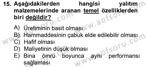 Enerji ve Çevre Dersi 2012 - 2013 Yılı (Vize) Ara Sınav Soruları 15. Soru