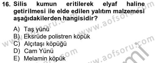 Enerji ve Çevre Dersi 2012 - 2013 Yılı (Vize) Ara Sınav Soruları 16. Soru