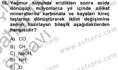 Enerji ve Çevre Dersi 2012 - 2013 Yılı (Vize) Ara Sınav Soruları 18. Soru