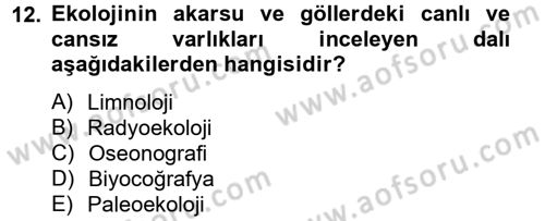 Enerji ve Çevre Dersi 2012 - 2013 Yılı (Final) Dönem Sonu Sınav Soruları 12. Soru
