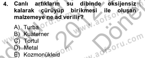 Enerji ve Çevre Dersi 2012 - 2013 Yılı (Final) Dönem Sonu Sınav Soruları 4. Soru