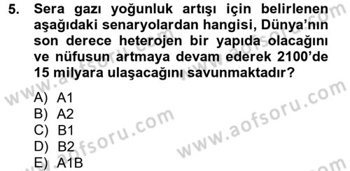 Enerji ve Çevre Dersi 2012 - 2013 Yılı (Final) Dönem Sonu Sınav Soruları 5. Soru