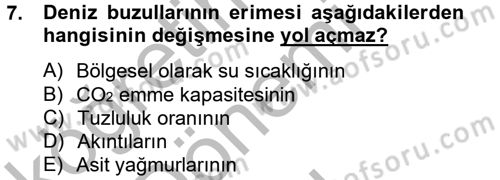 Enerji ve Çevre Dersi 2012 - 2013 Yılı (Final) Dönem Sonu Sınav Soruları 7. Soru