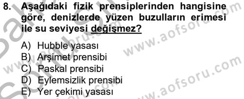 Enerji ve Çevre Dersi 2012 - 2013 Yılı (Final) Dönem Sonu Sınav Soruları 8. Soru
