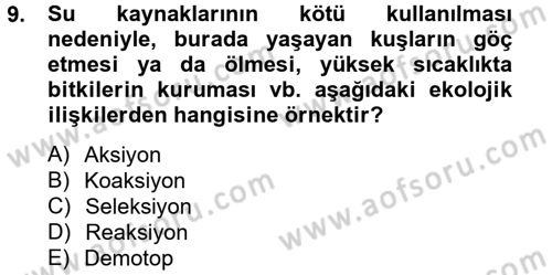 Enerji ve Çevre Dersi 2012 - 2013 Yılı (Final) Dönem Sonu Sınav Soruları 9. Soru