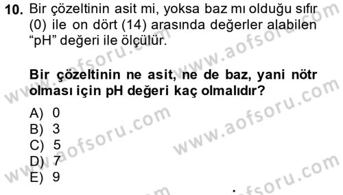 Enerji ve Çevre Dersi 2013 - 2014 Yılı (Vize) Ara Sınav Soruları 10. Soru