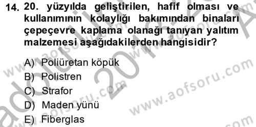 Enerji ve Çevre Dersi 2013 - 2014 Yılı (Vize) Ara Sınav Soruları 14. Soru