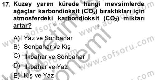 Enerji ve Çevre Dersi 2013 - 2014 Yılı (Vize) Ara Sınav Soruları 17. Soru