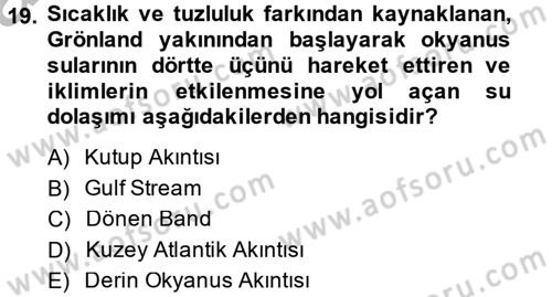 Enerji ve Çevre Dersi 2013 - 2014 Yılı (Vize) Ara Sınav Soruları 19. Soru