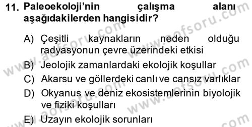 Enerji ve Çevre Dersi 2013 - 2014 Yılı (Final) Dönem Sonu Sınav Soruları 11. Soru