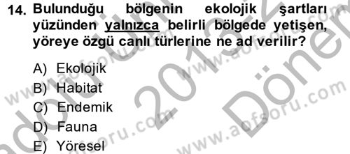 Enerji ve Çevre Dersi 2013 - 2014 Yılı (Final) Dönem Sonu Sınav Soruları 14. Soru