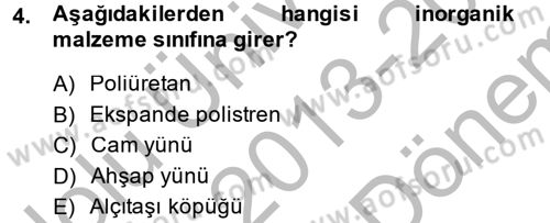 Enerji ve Çevre Dersi 2013 - 2014 Yılı (Final) Dönem Sonu Sınav Soruları 4. Soru