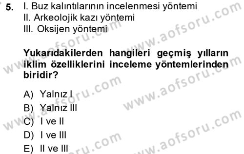Enerji ve Çevre Dersi 2013 - 2014 Yılı (Final) Dönem Sonu Sınav Soruları 5. Soru
